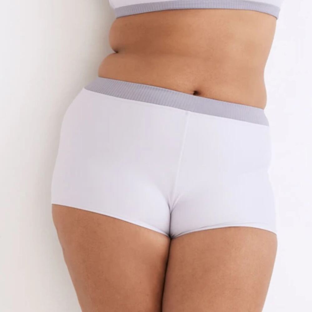 Madewell Second Wave Ribbed-Trim Bikini Shorts *Bottom Only* Lavender Women’s XL